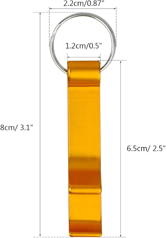 cnomg 16 pcs 8 Colored Metal Bottle Opener, Split Key Ring Chain Keychain Bulk Aluminum Pocket Claw Bar Soda Beverage Beer Bottle Opener - Image 2