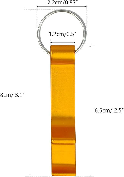 cnomg 16 pcs 8 Colored Metal Bottle Opener, Split Key Ring Chain Keychain Bulk Aluminum Pocket Claw Bar Soda Beverage Beer Bottle Opener - Image 2