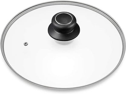 8 Inch Glass Lid for Frying Pan Lid, Fry Pan Lid, Skillet Lid, Pan Lid with Handle Compatible with Lodge 8 Inch Cast Iron Skillet - Glass Cover, 8", Clear
