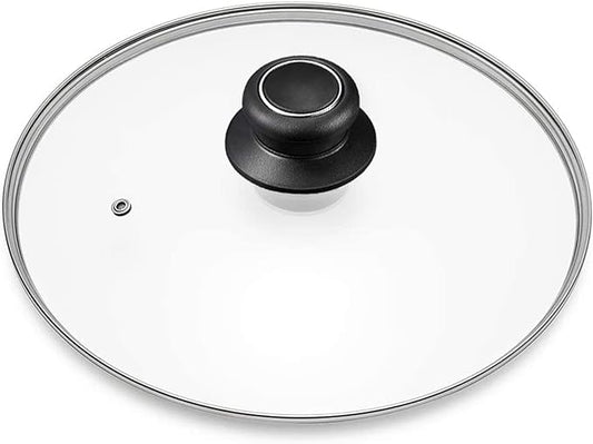 8 Inch Glass Lid for Frying Pan Lid, Fry Pan Lid, Skillet Lid, Pan Lid with Handle Compatible with Lodge 8 Inch Cast Iron Skillet - Glass Cover, 8", Clear