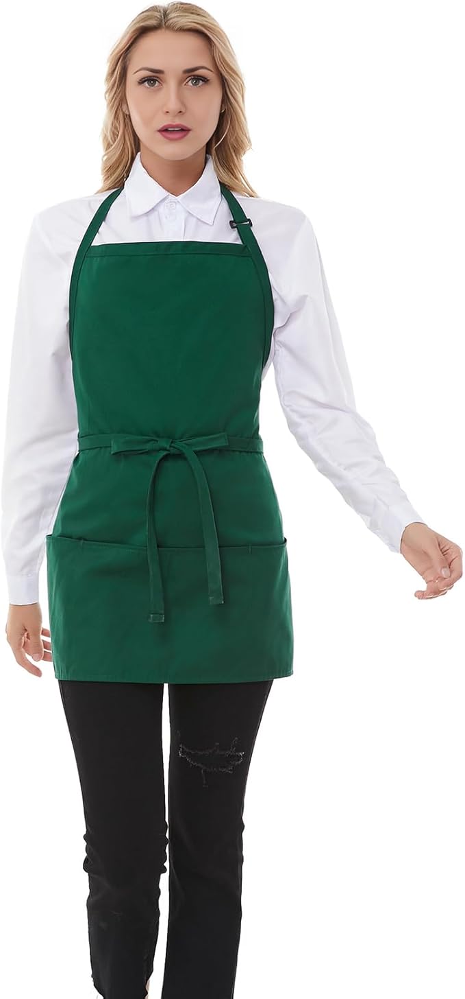 Aprons for Women with 3 Pockets, Server Apron, Aprons for Cooking, Chef Apron, Comfortable Material Adjustable