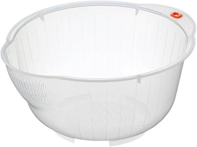 Japanese Rice Washing Bowl with Side and Bottom Drainers, Made in Japan