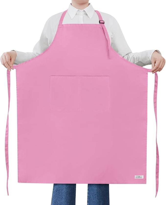 ROTANET Extra Large Apron for Men Adjustable Bib Aprons with 2 Pockets Cooking Kitchen Women Chef Water & Oil Resistant by ROTANET