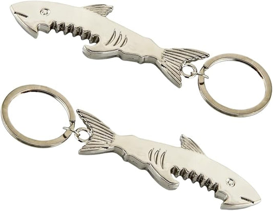 SWATOM Shark Keychain Bottle Opener 2PCS Beer Opener Tool Key Tag Chain Ring Accessories
