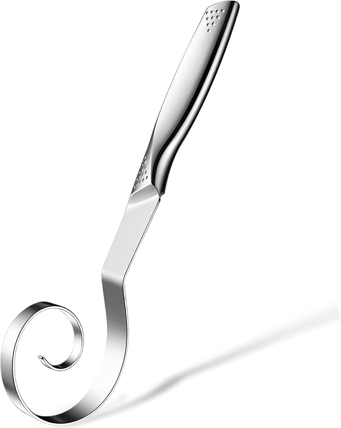 Seamless Danish Dough Whisk Stainless Steel Bread Sourdough Whisks for Cooking, Whisking, Pizza, Pastry, Cake Batter, Biscuits,Dishwasher Safe Dutch Whisk 10"