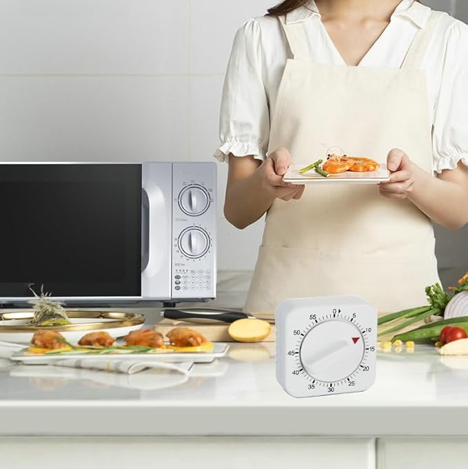 Square 60 Minute Mechanical Kitchen Timer, Easy to Use Visual Cooking Timer with Strong Magnet and Loud Alarm, Manual Countdown Timer for Classroom, Home, Study and Cooking (2 Pack) - Image 7