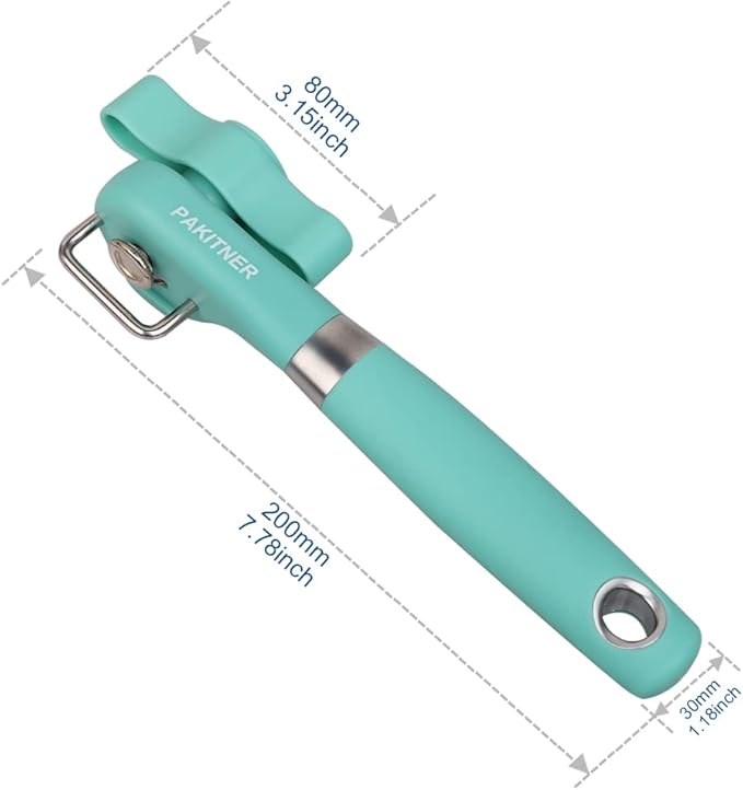 PAKITNER- Cut safe Manual can opener smooth edge - handheld Side cut can opener, Ergonomic Smooth Edge, Food Grade Stainless Steel Cutting Can Opener for Home, Kitchen & Restaurant, Green - Image 6
