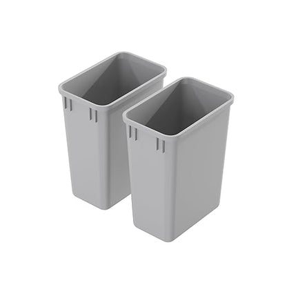 Dowell 2 Pack 35Qt Wastebasket Trash Container, 9Gal, Plastic, Stackable, for Kitchen/Bathroom/Office, Fits Under Sink/Desk - Grey (2Pack, 35 QT)