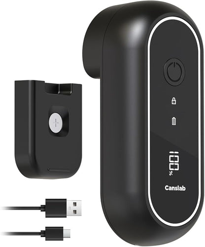 Canslab Turbo Rechargeable Can Opener - Professional Grade Blade, Auto-Stop, LED Battery Life Display, Wall-mountable, Side Cut Electric Can Opener for Smooth Edge, Hands-free Operation,USB-C Charging by Canslab