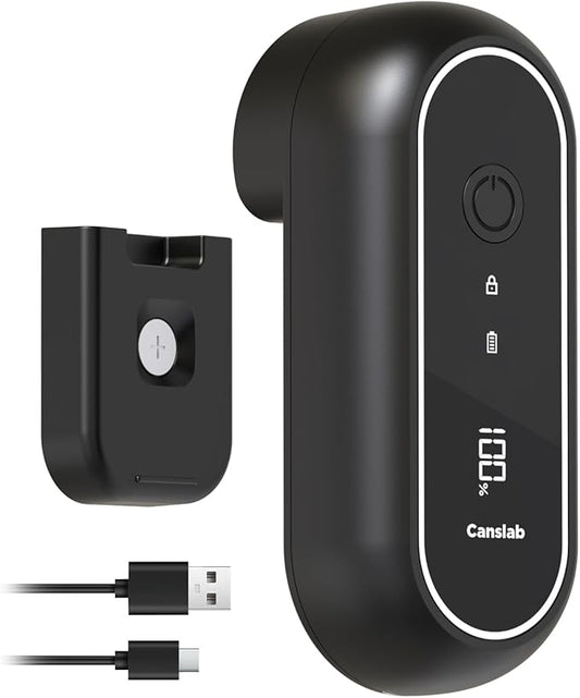 Canslab Turbo Rechargeable Can Opener - Professional Grade Blade, Auto-Stop, LED Battery Life Display, Wall-mountable, Side Cut Electric Can Opener for Smooth Edge, Hands-free Operation,USB-C Charging by Canslab