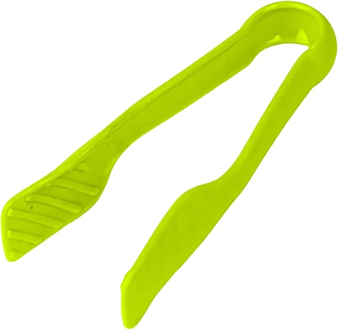 DecorRack 3 Pcs 6” x 8” x 10” Multi Colored Plastic Tong Set, 3 Pack Durable BPA-Free Quality Heavy Duty Designed for BBQ, Grilling, Salad, Buffets and Kitchen (Green)