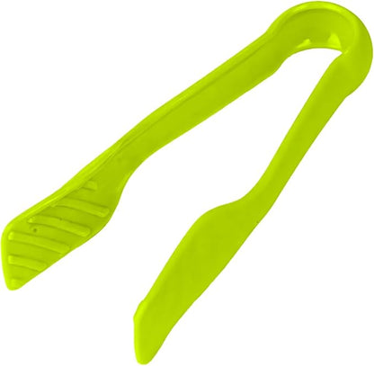 DecorRack 3 Pcs 6” x 8” x 10” Multi Colored Plastic Tong Set, 3 Pack Durable BPA-Free Quality Heavy Duty Designed for BBQ, Grilling, Salad, Buffets and Kitchen (Green)