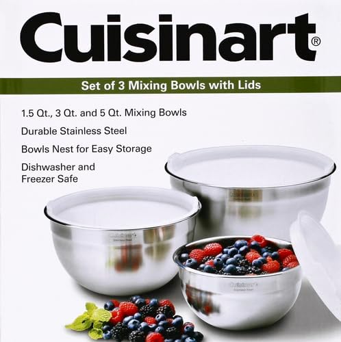 Cuisinart Mixing Bowl Set,Stainless Steel,3-Piece,CTG-00-SMB,(Pack of 4) - Image 2