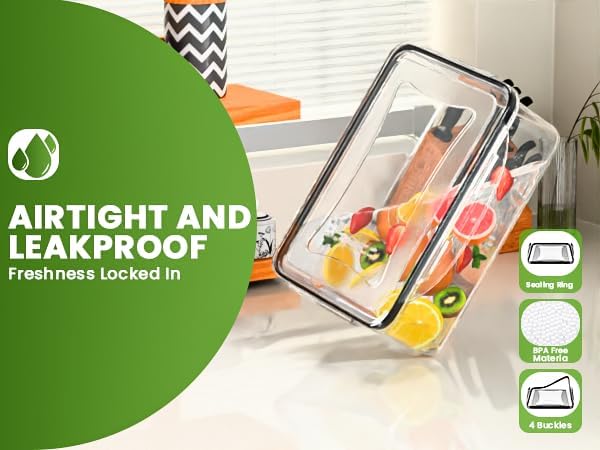 5 Pack Large Fruit Storage Containers for Fridge with Removable Colander-Plastic Food Storage Containers with Lids Airtight-Leak Proof Refrigerator Organizers and Storage of Vegetable -Produce Storage - Image 7