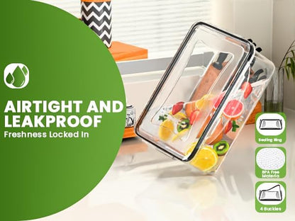 5 Pack Large Fruit Storage Containers for Fridge with Removable Colander-Plastic Food Storage Containers with Lids Airtight-Leak Proof Refrigerator Organizers and Storage of Vegetable -Produce Storage - Image 7