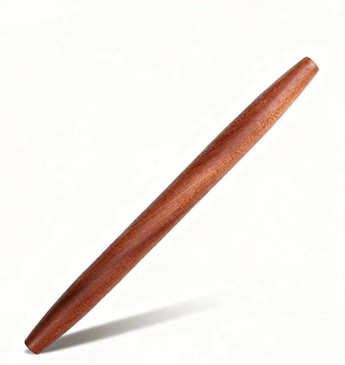 French Rolling Pin,15.75 Inches Wooden Rolling Pin for Baking,Fondant,Dough Roller for Cookie,Pizza Pie Crust, Pastry, Dough, Essential Kitchen Utensil (Brown wood color) by Unknown
