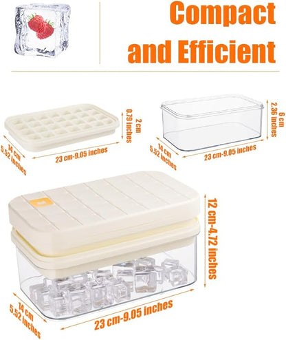 Brigii Ice Cube Tray with Lid&Bin, Ice Cube Mold with 56 Cubes, Stackable Ice Trays for Freezer with Easy-Release Silicone Bottom, for Drinks, Coffee, cocktail - Image 2