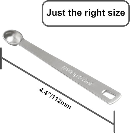 2PCS 1/10 Teaspoon(1/10tsp, 0.5ml) Single Tiny Measuring Spoon, Small Individual Stainless Steel Measure Spoons Only - Image 2