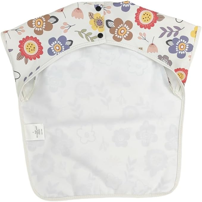 Waterproof Baby Bibs,Infant Toddler Extra Cover Feeding Bib With Food Catcher,Easy Clean & Washable