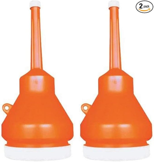 WirthCo - B-692B 32105 Funnel King Orange Capped Funnel - 1 Pint Capacity (Pack of 2)