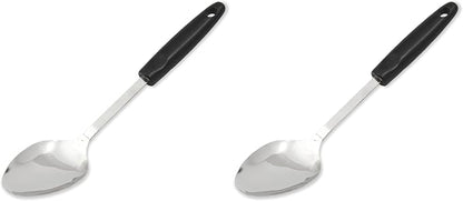 Chef Craft Select Basting Spoon, 12 inch, Stainless Steel/Black (Pack of 2) by ChefCraft