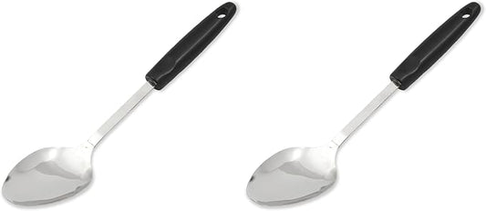 Chef Craft Select Basting Spoon, 12 inch, Stainless Steel/Black (Pack of 2) by ChefCraft