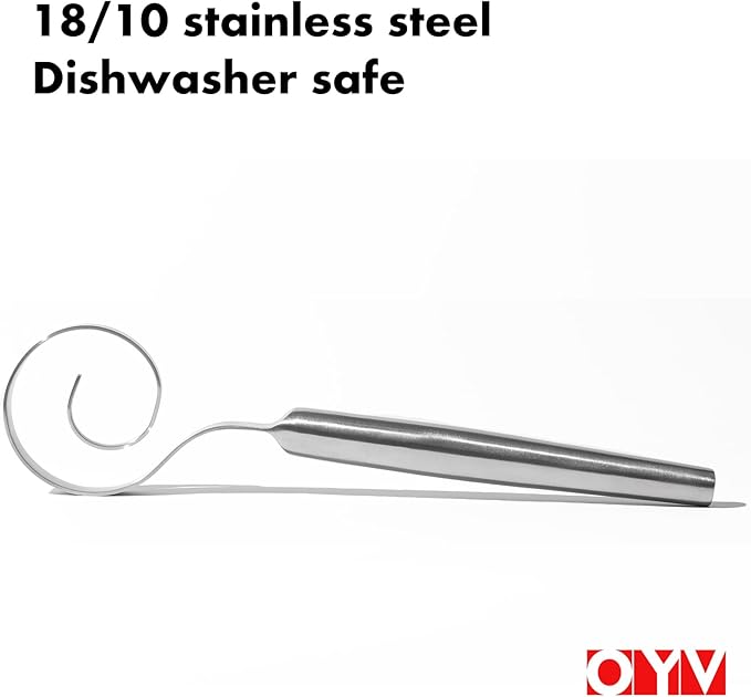 OYV 12-Inch Seamless Dough Whisk, 18/10 Stainless Steel Bread Whisk, Danish Whisk for Sourdough, Pizza, Cookies, Pancake & Waffle, Easy to Clean Sour Dough Tools - Image 5