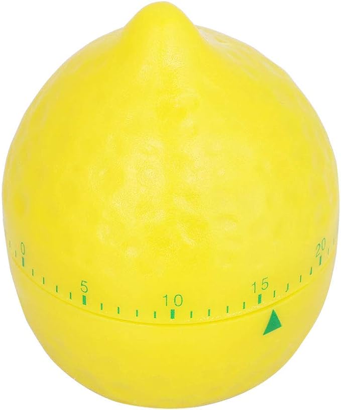 Lemon Mechanical Kitchen Timer, Cute Lemon Timer for Kids, Wind Up 60 Minutes Manual Countdown for Classroom, Home, Study and Cooking, 6.2x6.2x8cm