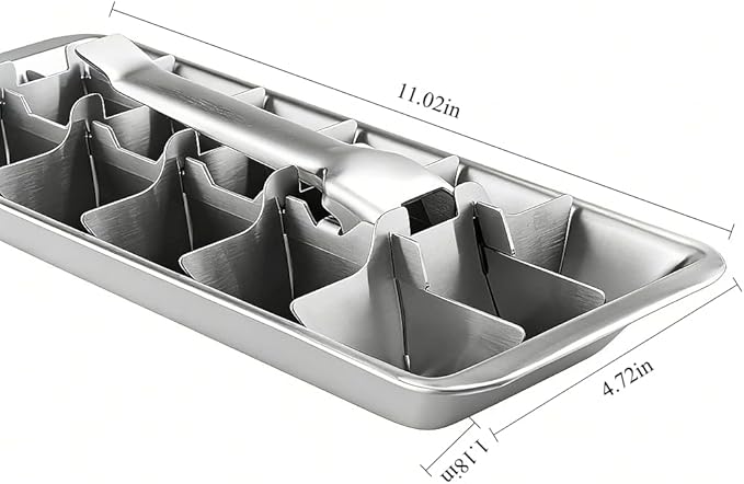 Stainless Steel Ice Cube Trays, 18-Slot Detachable & Easy-Release Freezer Tray, Dishwasher Safe Silicone Mold for Home, Bar, Kitchen – Fast & Clean Cubes - Image 2