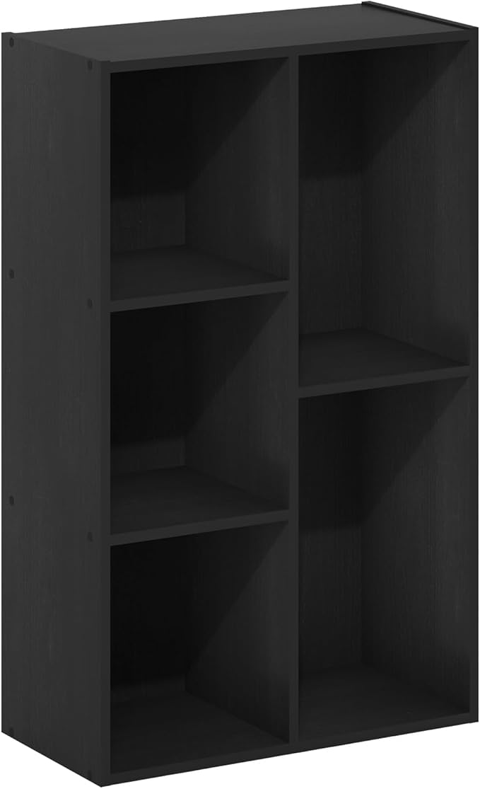 Furinno LUDER Book Shelf, 5-Cube Bookshelf, Reversible Bookcase, 9.4 x 19.5 x 31.5, Easy Assembly, for Living Room, Bedroom, Home Office, Blackwood - Image 6