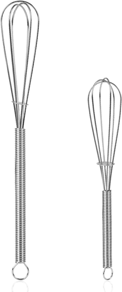 NileHome Mini Whisks Stainless Steel Whisk Set 5" 7" Kitchen Small Wisk Balloon Wire Tiny Whisks for Cooking, Whisking, Blending, Beating, Stirring 2Pack by NileHome