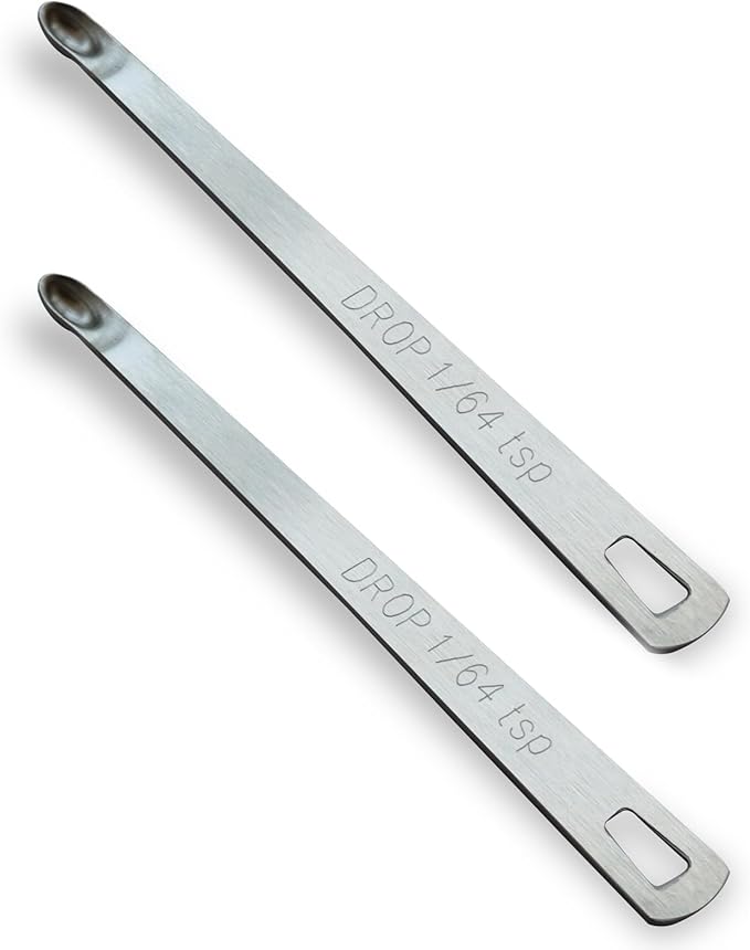 2PCS 1/64 Teaspoon(1/64tsp, 0.08ml, Drop) Single Tiny Measuring Spoon, Small Individual Stainless Steel Measure Spoons Only by BERYLER