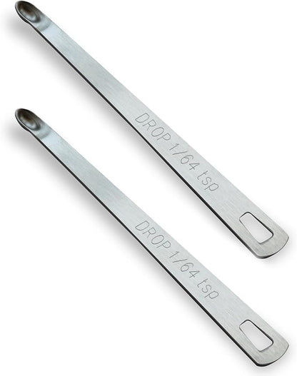 2PCS 1/64 Teaspoon(1/64tsp, 0.08ml, Drop) Single Tiny Measuring Spoon, Small Individual Stainless Steel Measure Spoons Only by BERYLER