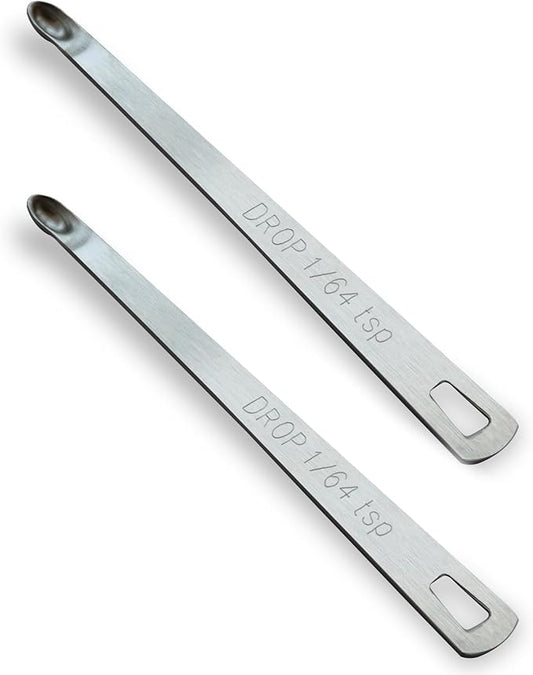 2PCS 1/64 Teaspoon(1/64tsp, 0.08ml, Drop) Single Tiny Measuring Spoon, Small Individual Stainless Steel Measure Spoons Only by BERYLER