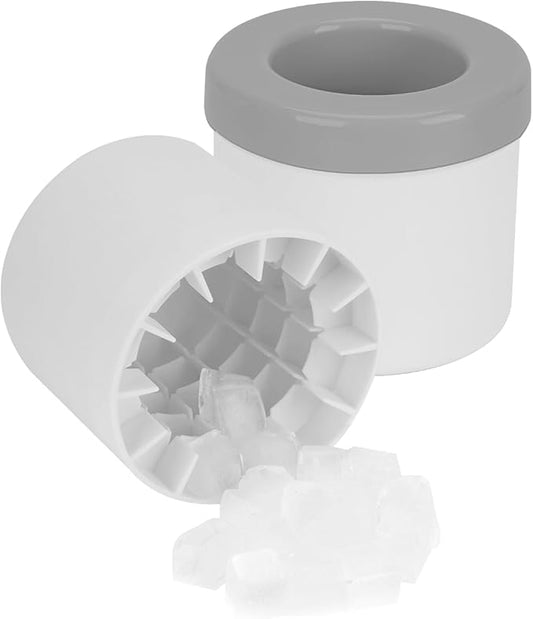 2 Pack Cylinder Ice Cube Mold Ice Trays, Silicone Ice Bucket, Portable Ice Cube Maker, Press-Type Easy-Release Ice Cup (White)