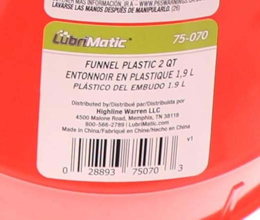 LubriMatic 75-070 Polyethylene Plastic Funnel w/ Screen - 2 Quart - Image 6