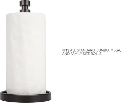 Ivilon Paper Towel Roll Stand - Steady and Easy Tear - Fits All Paper Towel Rolls - Oil Rubbed Bronze - Image 3