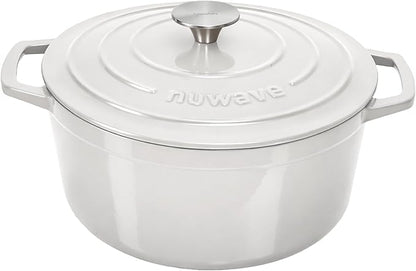 Nuwave 6QT Healthy Enameled Cast Iron Dutch Oven Pot with Lid, Heavy Duty 7-Layer Enamel, Enhanced Rust Protection, Dual Handles, Oven Safe to 500°F for Sourdough Bread Baking, Braise, Stew, Roast