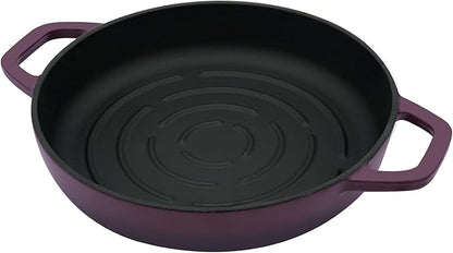 Flavehc Bread Oven Cast Iron Bread Dutch Oven with Cloche Lid for Bread Baking Magenta Enameled Cast Iron Bread Oven with Dome Lid for Sourdough, 9.8 Inches - Image 4