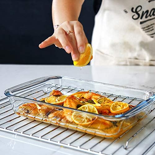 8-Piece Deep Glass Baking Dish Set with Plastic lids,Rectangular Glass Bakeware Set with Lids, Baking Pans for Lasagna, Leftovers, Cooking, Kitchen, Freezer-to-Oven and Dishwasher, Green - Image 6