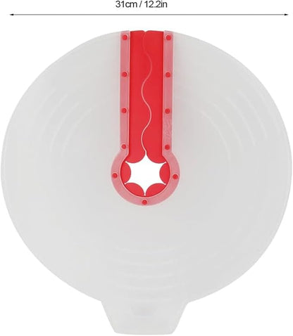 Silicone Mixing Bowl Splatter Guard, Modern Style, White, 12in, Baking, Durable, Dishwasher & Microwave Safe
