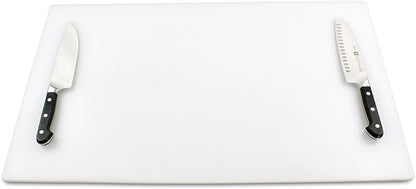 Big 30 x 18 Plastic Cutting Board - 3/4 Inch Thick for Meat, Game and Fish - Commercial Grade HDPP Poly with NSF Stamp, Weighs 13 Pounds, White