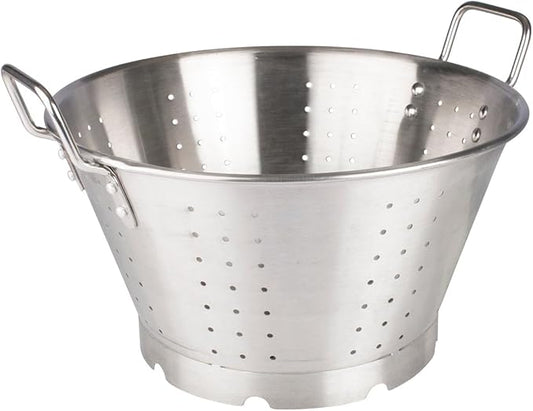 Winco Stainless Steel Premium Colander with Base, 16-Quart, Medium