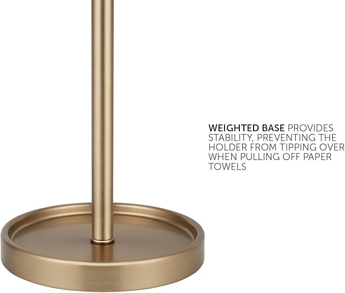 Ivilon Countertop Paper Towel Holder - Modern Bell End Minimalist Design - Color Warm Gold - Image 4