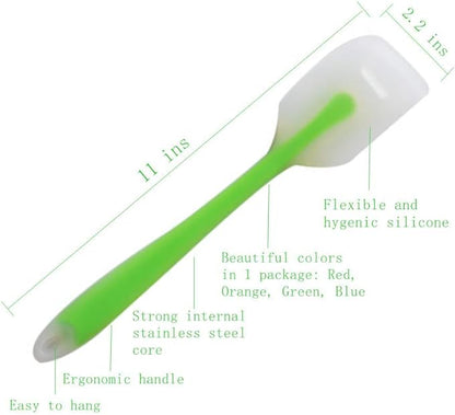 HiramWare Silicone Spatula Set of 4 - Heat Resistant Flexible Spatula 450F with Stainless Steel Core - Food Grade Premium Good Grip Kitchen Utensils - Seamless, Heavy Duty, BPA Free, Dishwasher Safe - Image 3