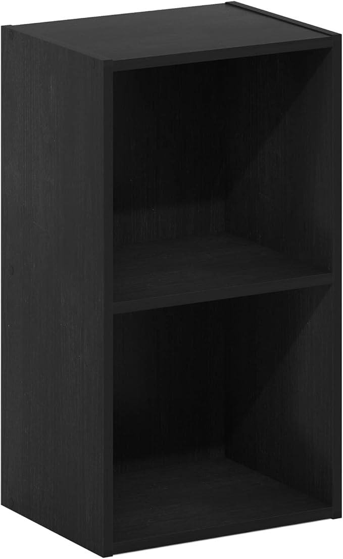 Furinno PASIR Book Shelf, 2-Tier Modern Bookshelf, Open Shelves Bookcase 9 x 12 x 21, Easy Assembly, for Living Room, Bedroom, Home Office, Blackwood - Image 6