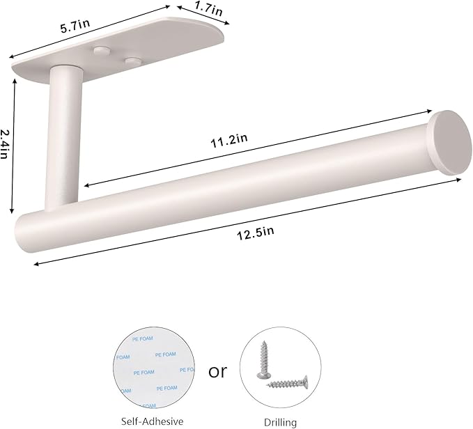 VAEHOLD Adhesive Paper Towel Holder Under Cabinet Wall Mount for Kitchen Paper Towel, Paper Towel Roll Holder Stick to Wall, Stainless Steel - Brown - Image 7