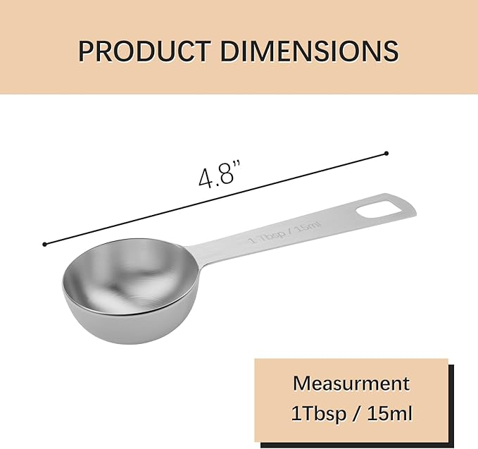 1PCS 1tbsp (3tsp, 15ml, 1/2oz) Single Measuring Spoon, Stainless Steel Individual Teaspoons Only - Image 2