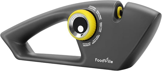 FoodVille 5 in 1 Knife Sharpener with 5 Stages including Tungsten, Diamond, Ceramic for Scissors and All Kinds of Kitchen Knives with Straight and Serrated Blades