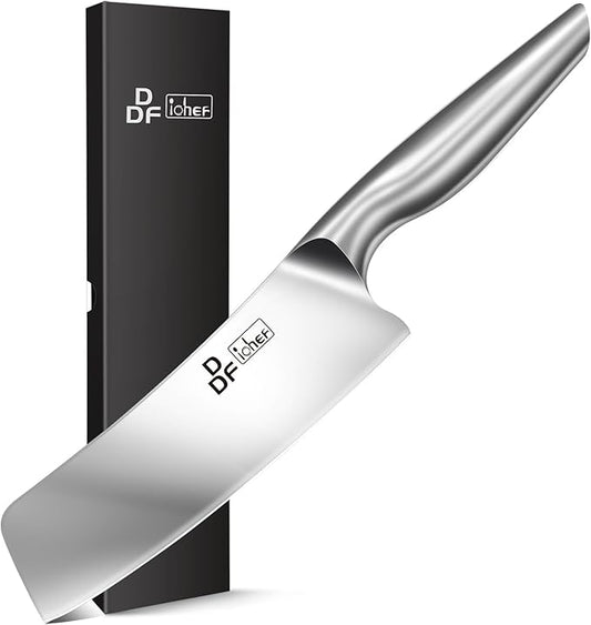 DDF iohEF Nakiri Kitchen Knife, Chef's Knife In Japanese Stainless Steel Professional Cooking Knives, Non-slip Ultra Sharp Knife with Ergonomic Handle by DDFiohEF